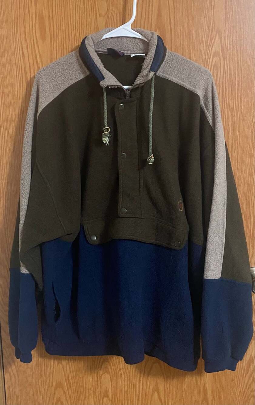 Vintage Bugle Boy Company Colorblock Fleece Pullover Hoodie XL
